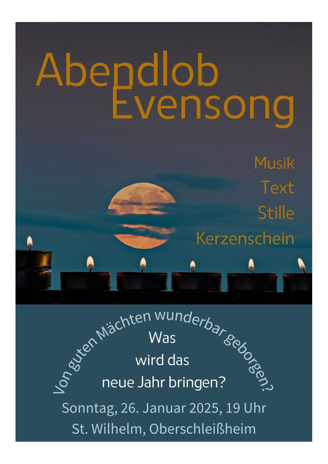 Was wird das neue Jahr bringen? Einladung zum Abendlob