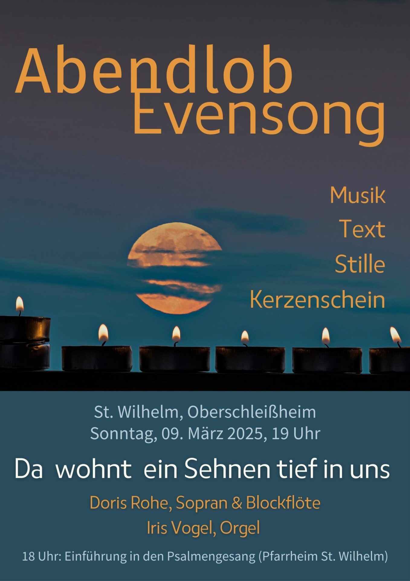 Einladung zum "Abendlob": Musik - Innehalten - geistliche Texte