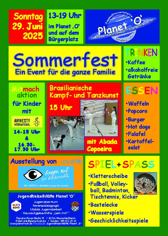 Jugendfreizeitstätte Planet 'O' lädt zum Sommerfest 2025 ein
