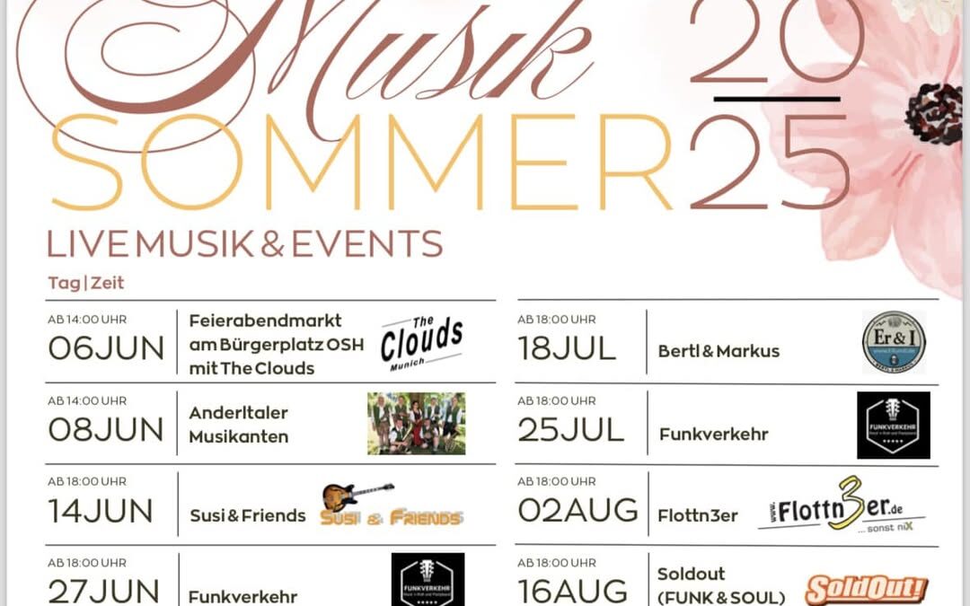 Live-Musik im Sommer 2025 in Ober­schleiß­heim: Save the Date
