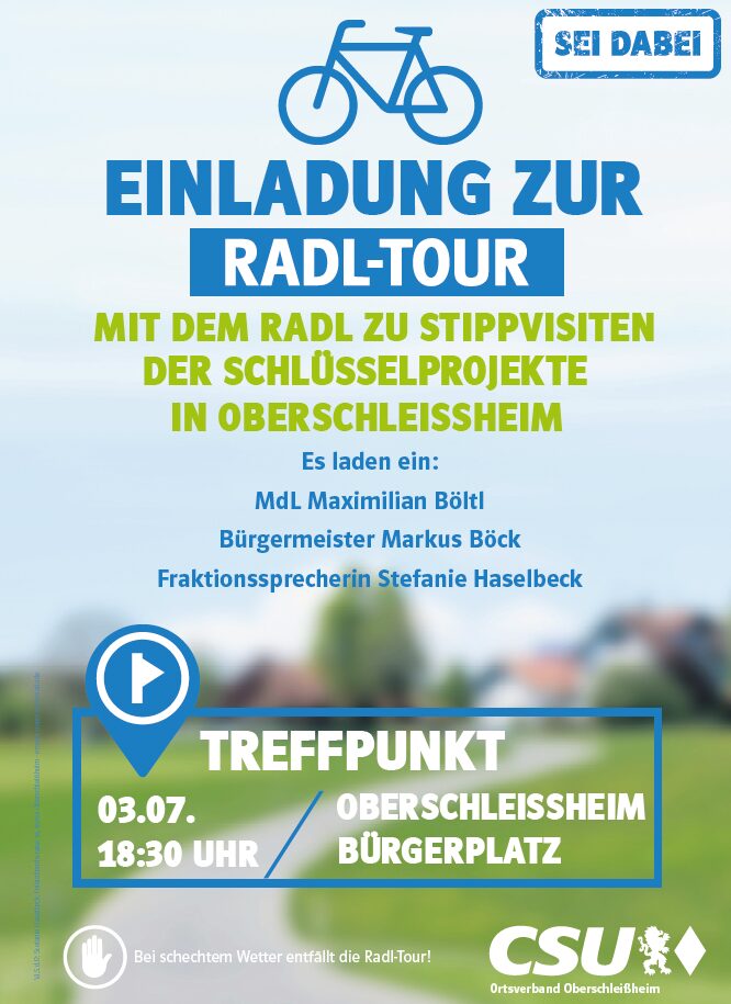 CSU Oberschleißheim lädt auf Radltour zu Schlüsselbauprojekten ein
