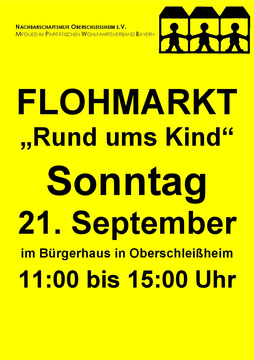 Einladung der Nachbarschaftshilfe Oberschleißheim zum Flohmarkt "Rund ums Kind"