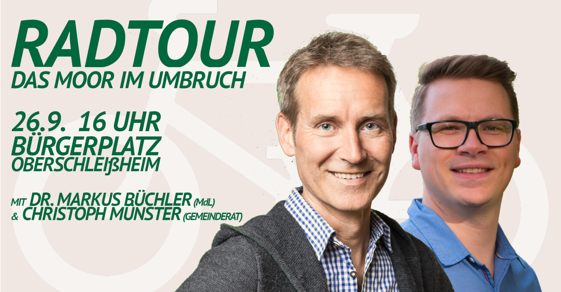 Einladung der Grünen Oberschleißheim zur Radtour "Umbruch im Moor"