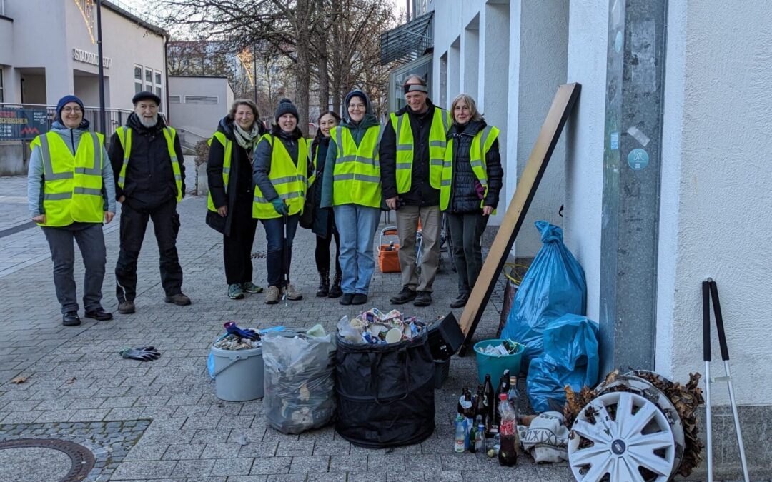 40 kg Müll auf dem Weg von Ober­schleiß­heim nach Unter­schleiß­heim!