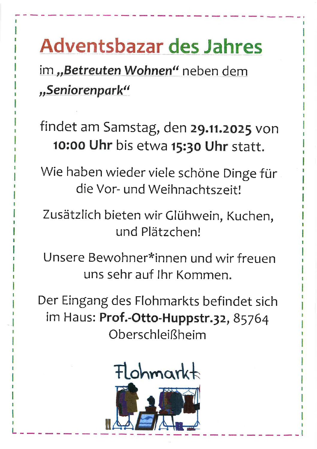 Adventsbasar im Seniorenpark