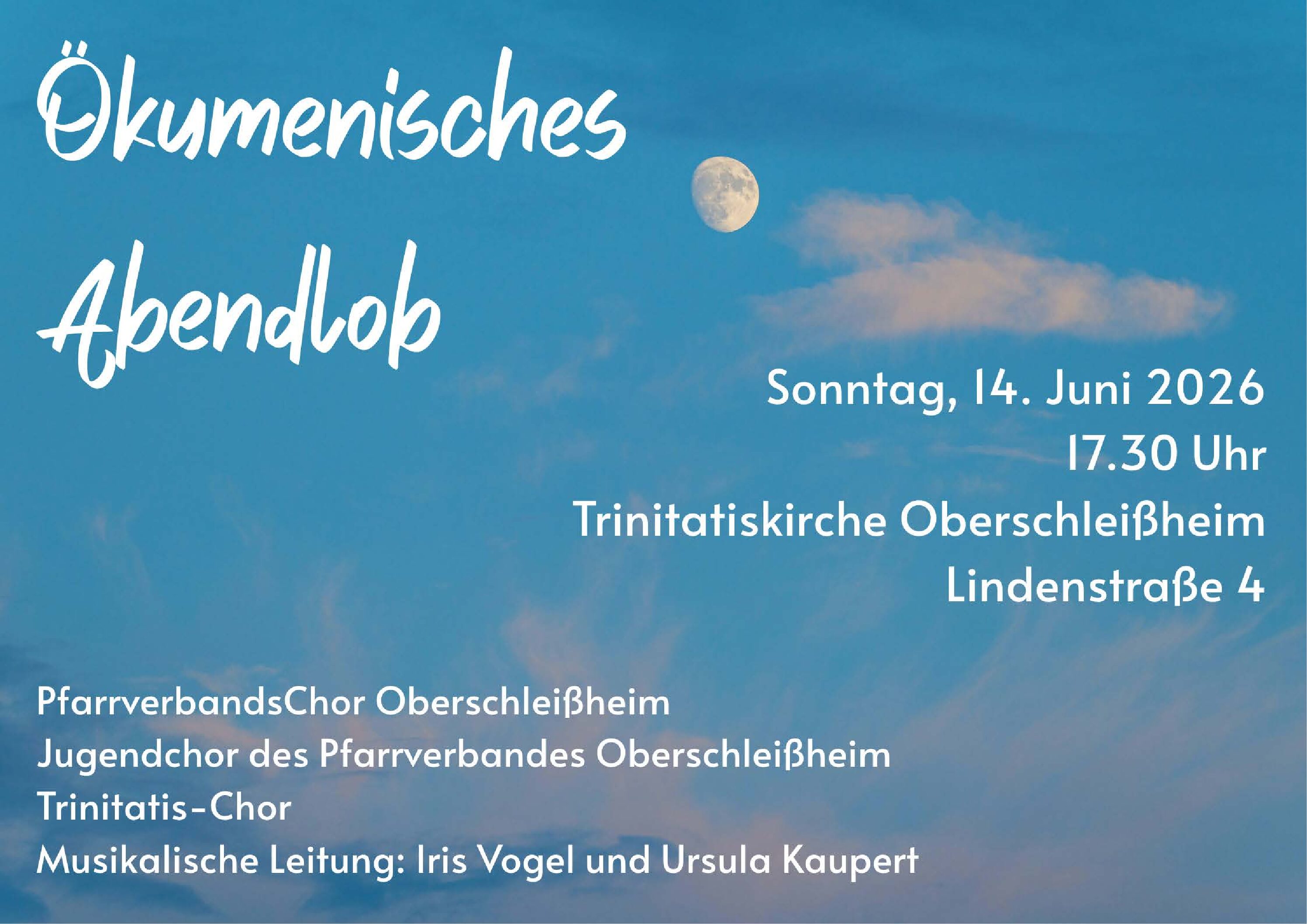 Ökume­ni­sches Abendlob in der Trini­ta­tis­kirche