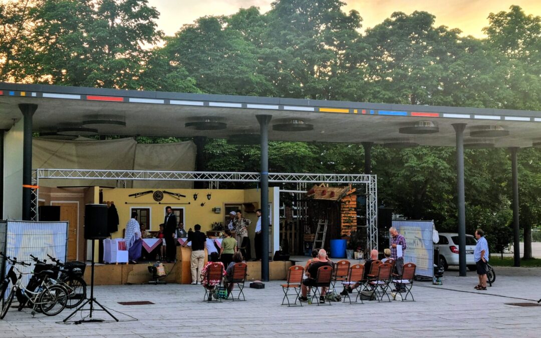 Auf dem Bürger­platz wird hart geprobt…