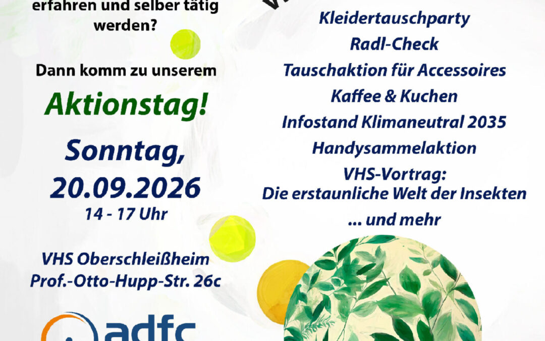 Radl-Check, Klei­der­tausch­party, Handy­sam­mel­ak­tion