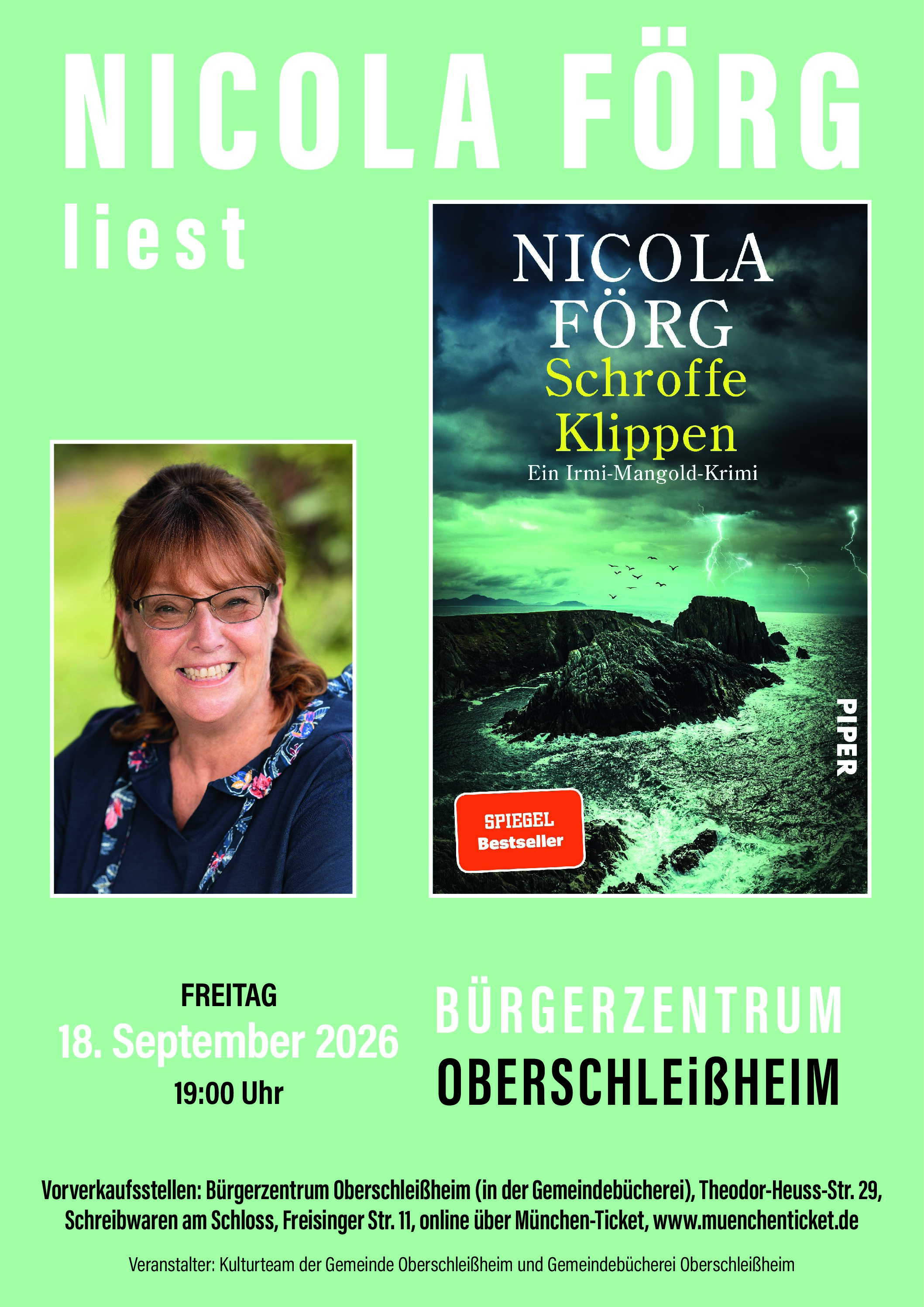 Lesung mit Nicola Förg: “Schroffe Klippen”