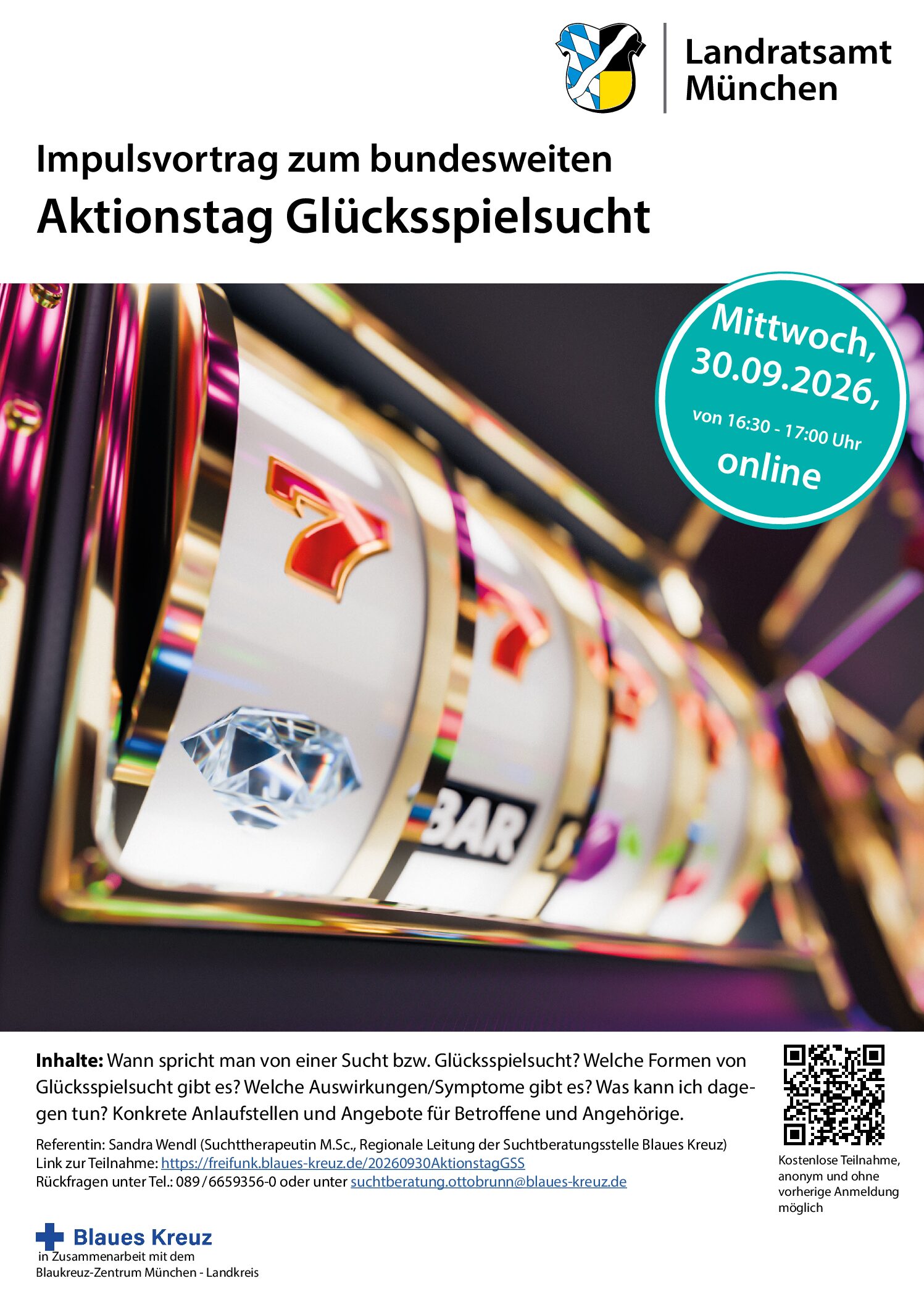 Online-Veranstaltung: Impulsvortrag zum Thema Glücksspielsucht