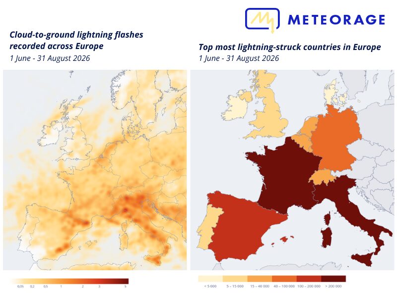 Gewit­ter­bi­lanz Sommer 2026: Knapp 98.000 Wolken-Boden-Blitze in Deutsch­land regis­triert