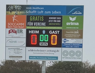 Neu: digi­tale Ergeb­nis­tafel für den FC Phönix in Ober­schleiß­heim